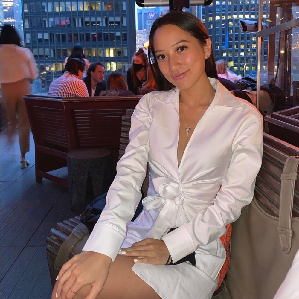 Zara white shirt dress